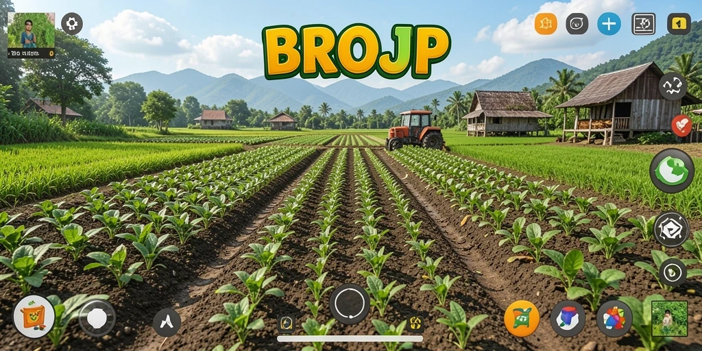 Tampilan menarik dari gameplay pertanian di BROJP.