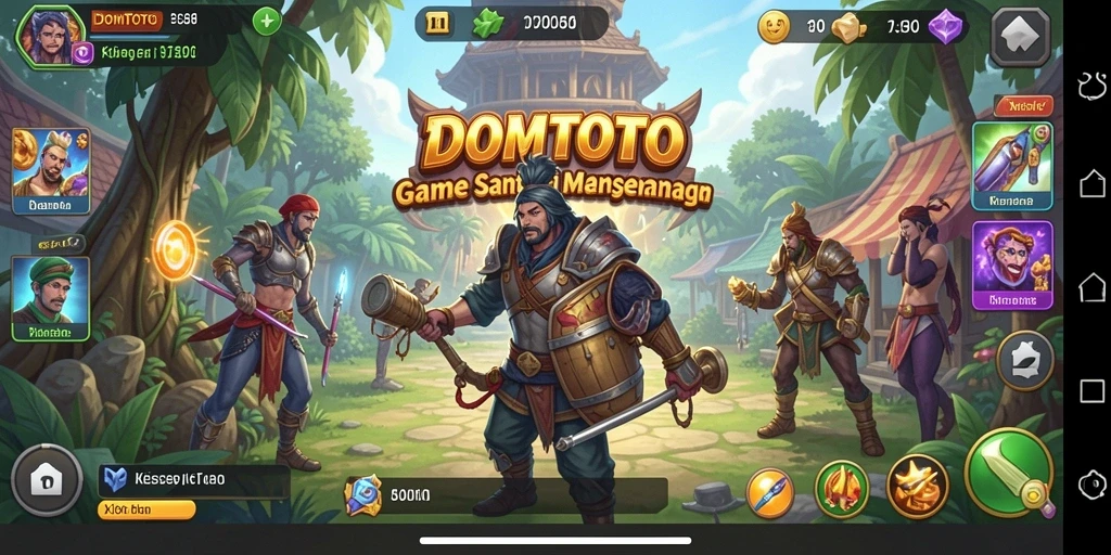 Screenshot gameplay DOMTOTO yang menyenangkan dan penuh warna.