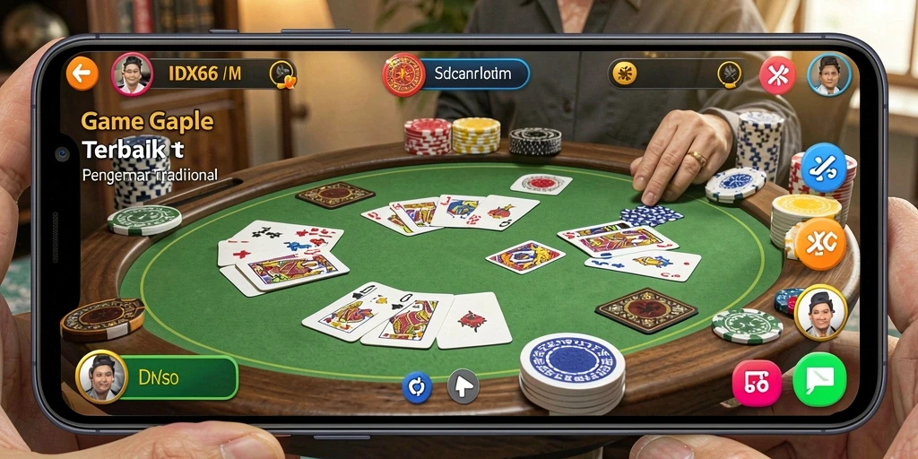 Tampilan gameplay Gaple yang seru dan interaktif di IDX66.