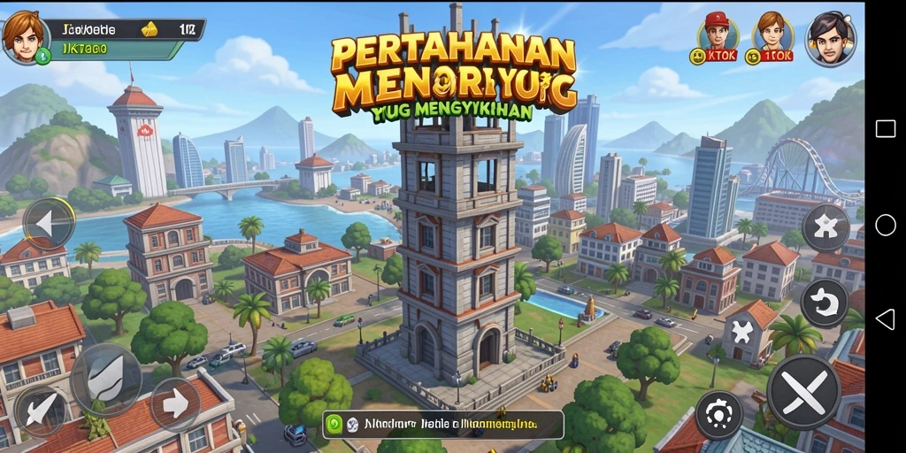 Tampilan gameplay JKTOK yang menegangkan dalam mode Tower Defense.