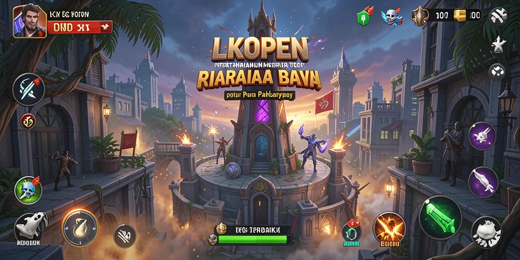 Screenshot gameplay LKOPEN menampilkan aksi seru dalam pertahanan menara.