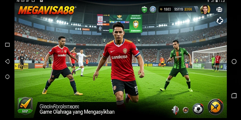 Tampilan gameplay seru dalam MEGAVISA88 yang menampilkan pertandingan olahraga.