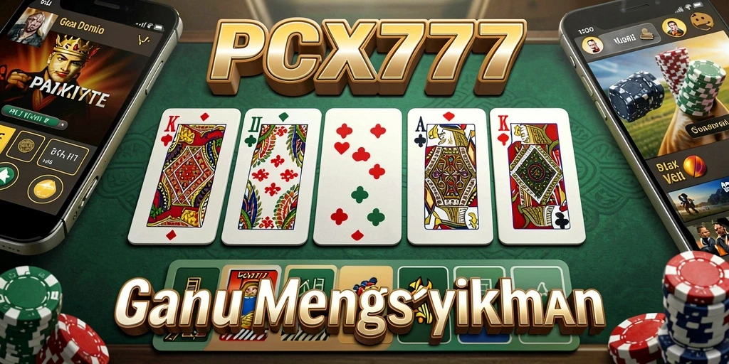 Tampilan gameplay seru di PCX777 saat bermain Domino.