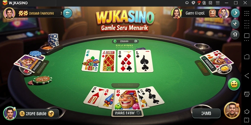 Tampilan gameplay seru WJKASINO dengan interaksi antar pemain Gaple.